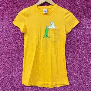 RIPNDIP Lord Nermal Break Yo Self Alien Yellow T-Shirt Extra Small